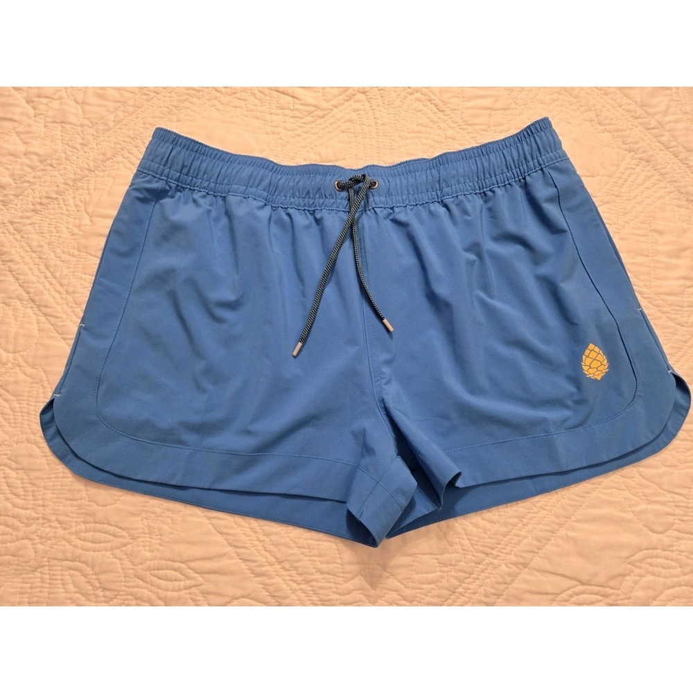 Stio Women's Size XL Trail Hiking Gym Running 3" Shorts Blue Side Pockets EUC